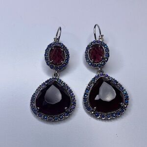 Avon Purple and Pink Teardrop Earrings